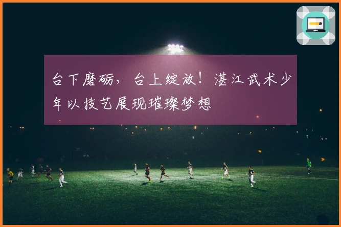 台下磨砺，台上绽放！湛江武术少年以技艺展现璀璨梦想